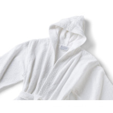 Female Bathrobes Thin 100% White Cotton Hooded Bath Robe